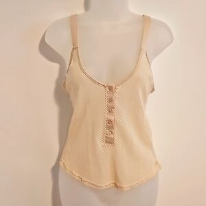 Ardene B Cream Color Mesh Camisole Cami Top Button Down T Back Sz. M